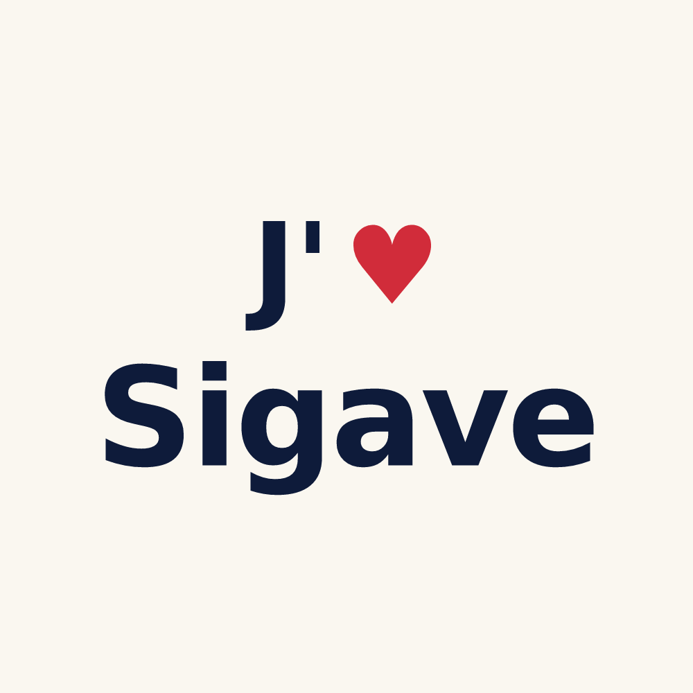 Tasse personnalisée Sigave — design J'aime Sigave