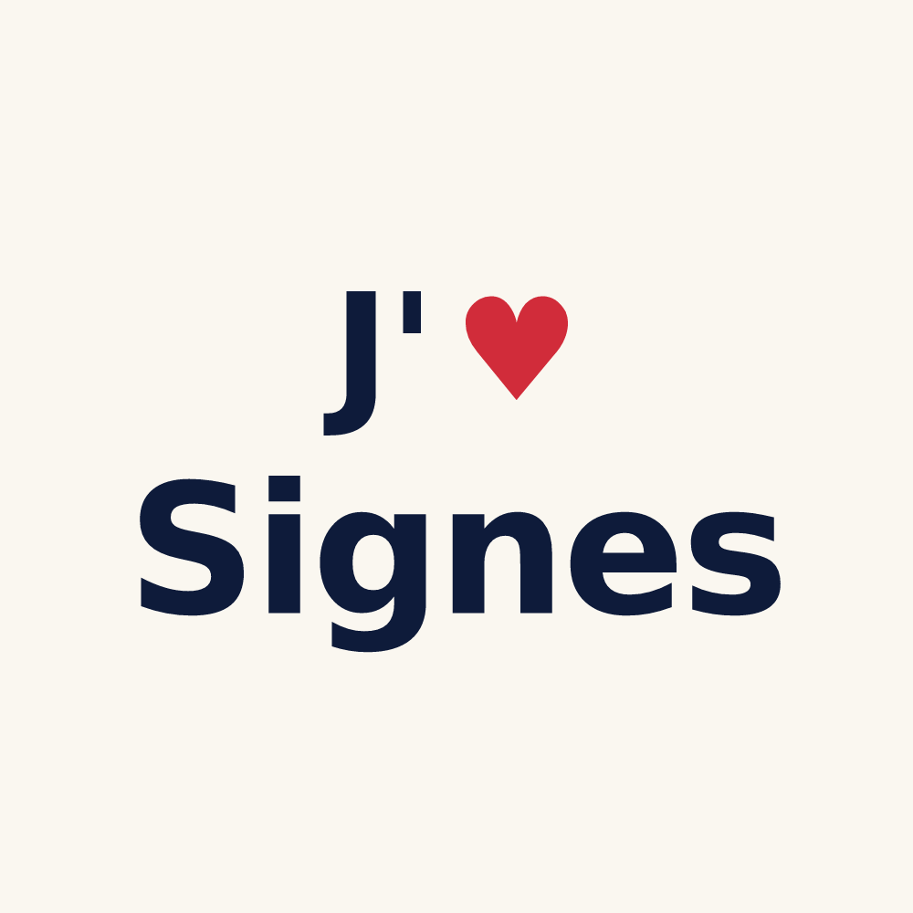 Tasse personnalisée Signes — design J'aime Signes