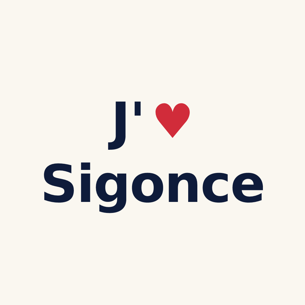 Tasse personnalisée Sigonce — design J'aime Sigonce