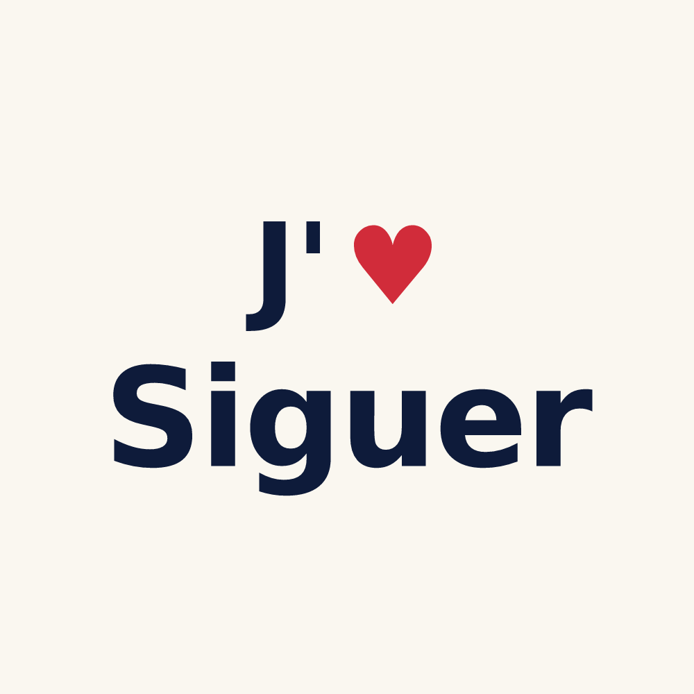 Tasse personnalisée Siguer — design J'aime Siguer