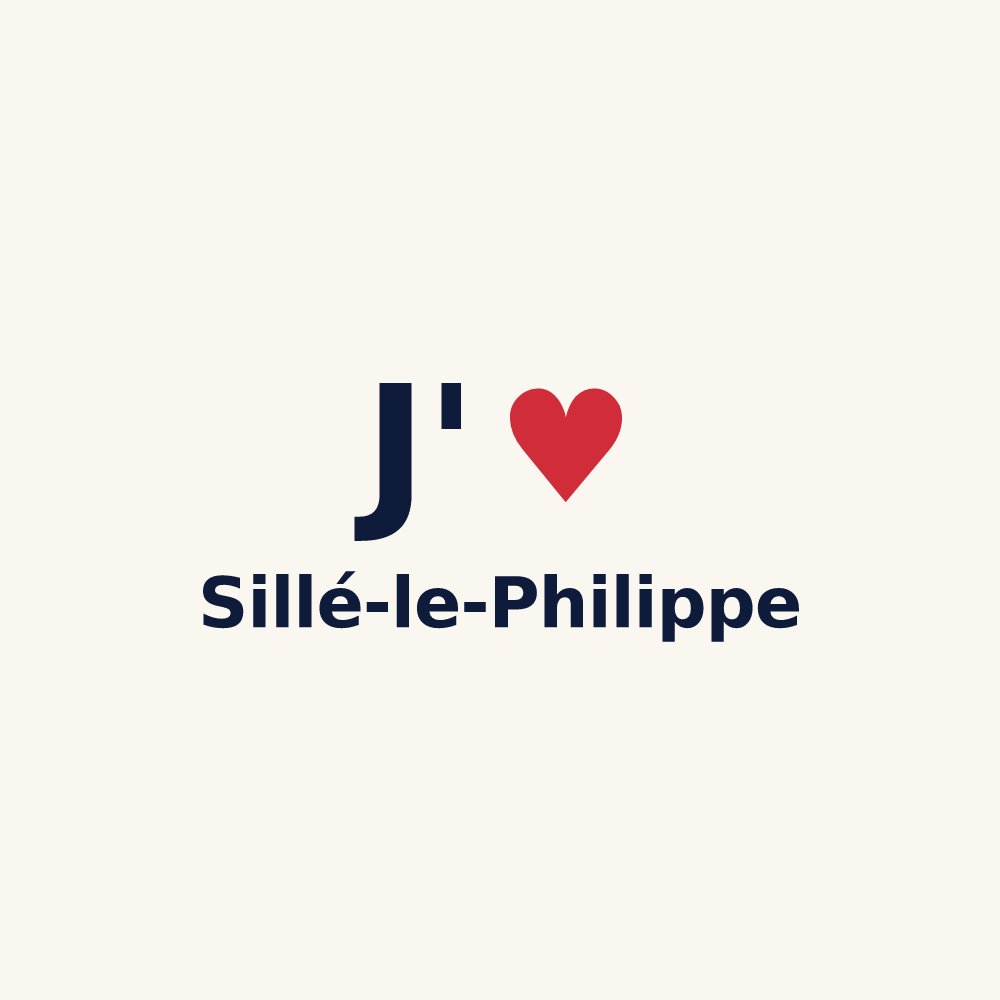 Tasse personnalisée Sillé-le-Philippe — design J'aime Sillé-le-Philippe