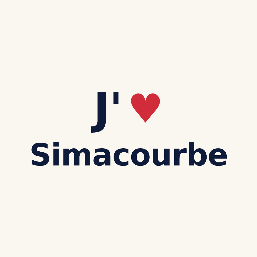 Tasse personnalisée Simacourbe — design J'aime Simacourbe