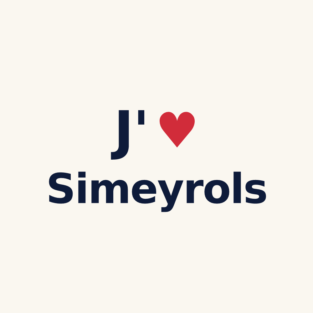 Tasse personnalisée Simeyrols — design « J'aime Simeyrols » imprimé sur la tasse