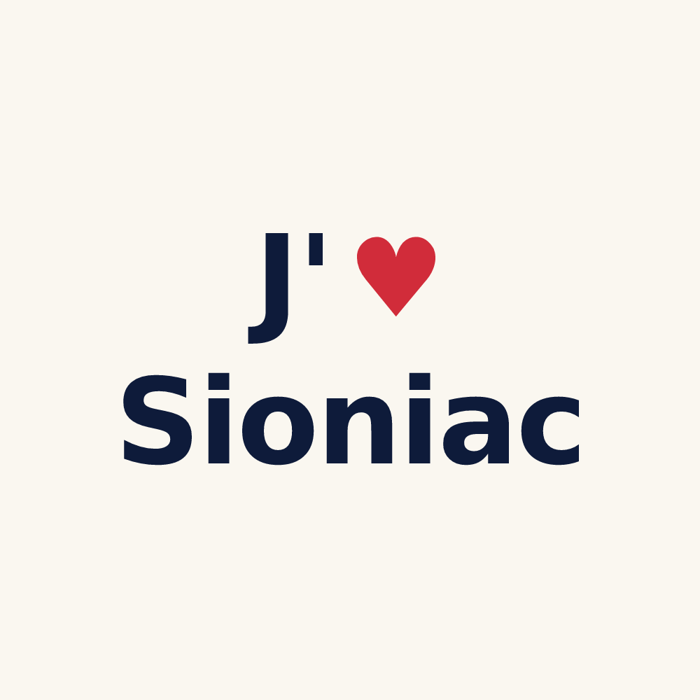 Tasse personnalisée Sioniac — design J'aime Sioniac