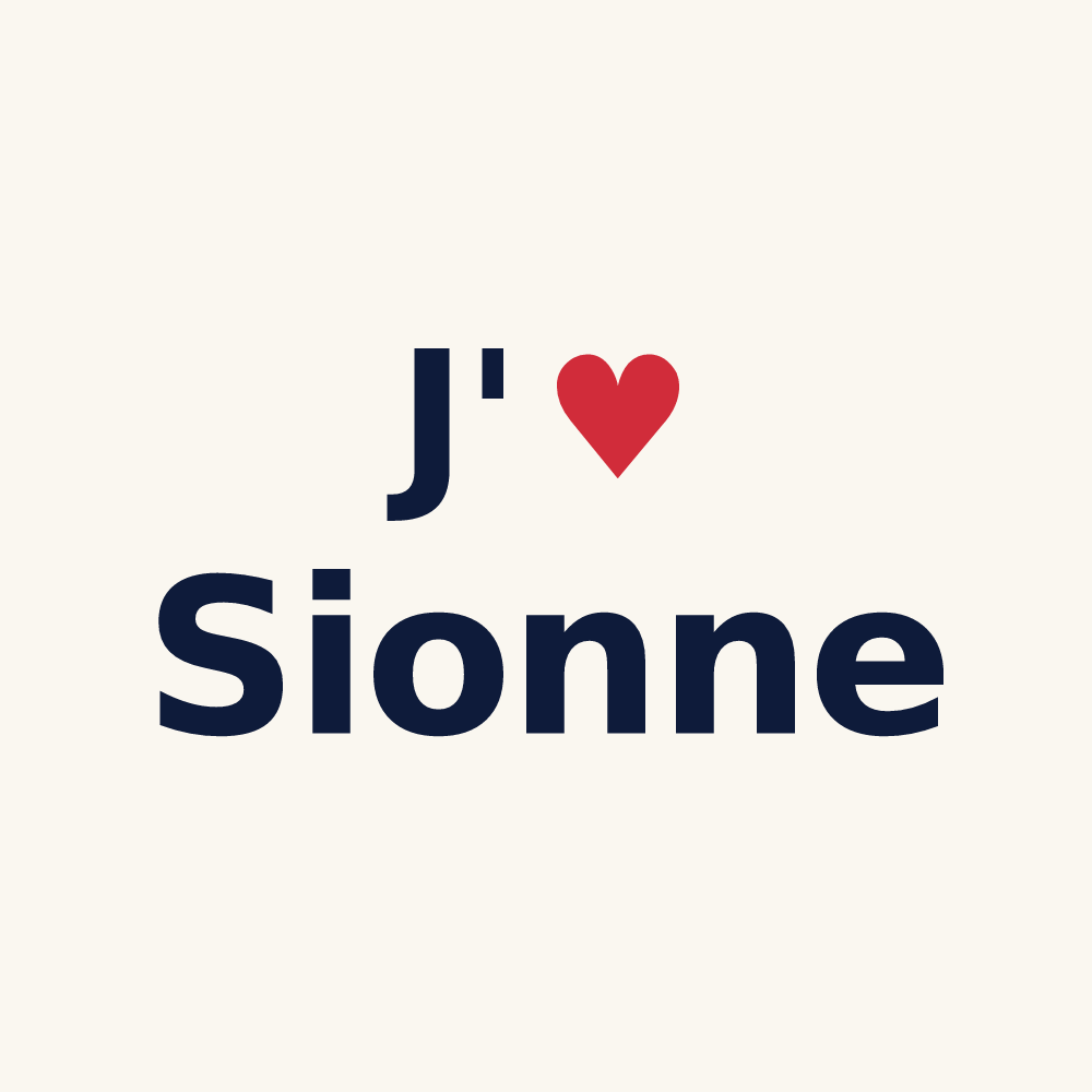 Tasse personnalisée Sionne — design J'aime Sionne
