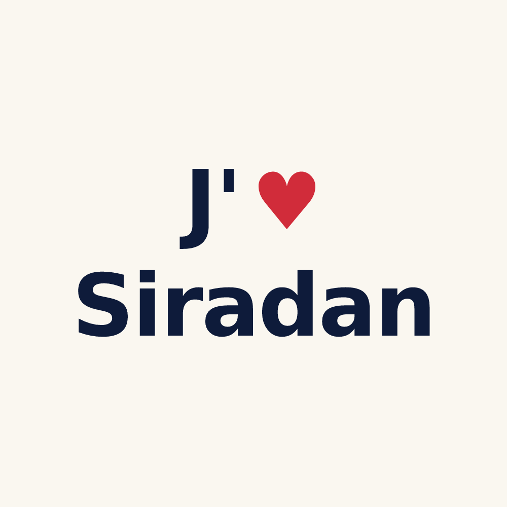 Tasse personnalisée Siradan — design J'aime Siradan