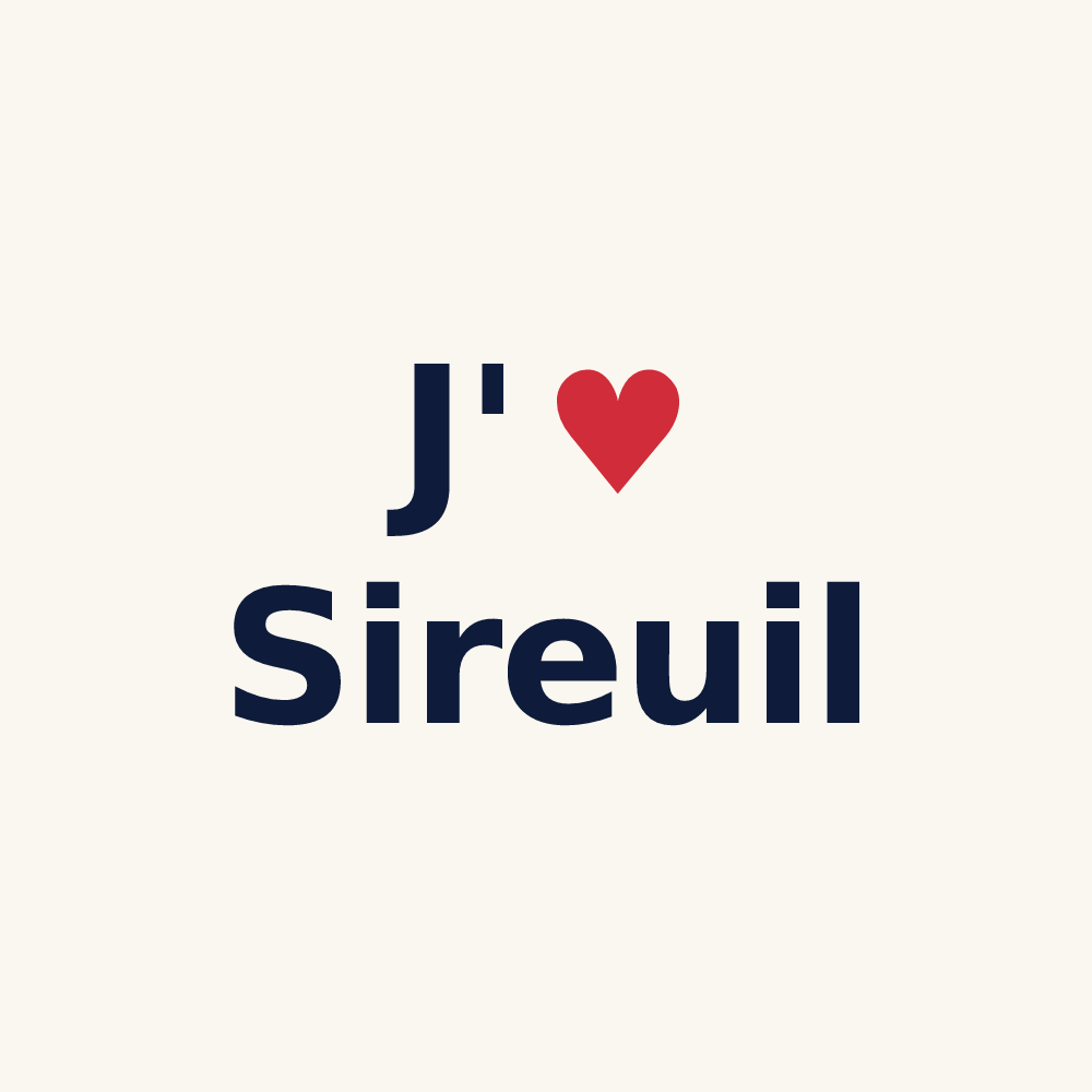 Tasse personnalisée Sireuil — design « J'aime Sireuil » imprimé sur la tasse