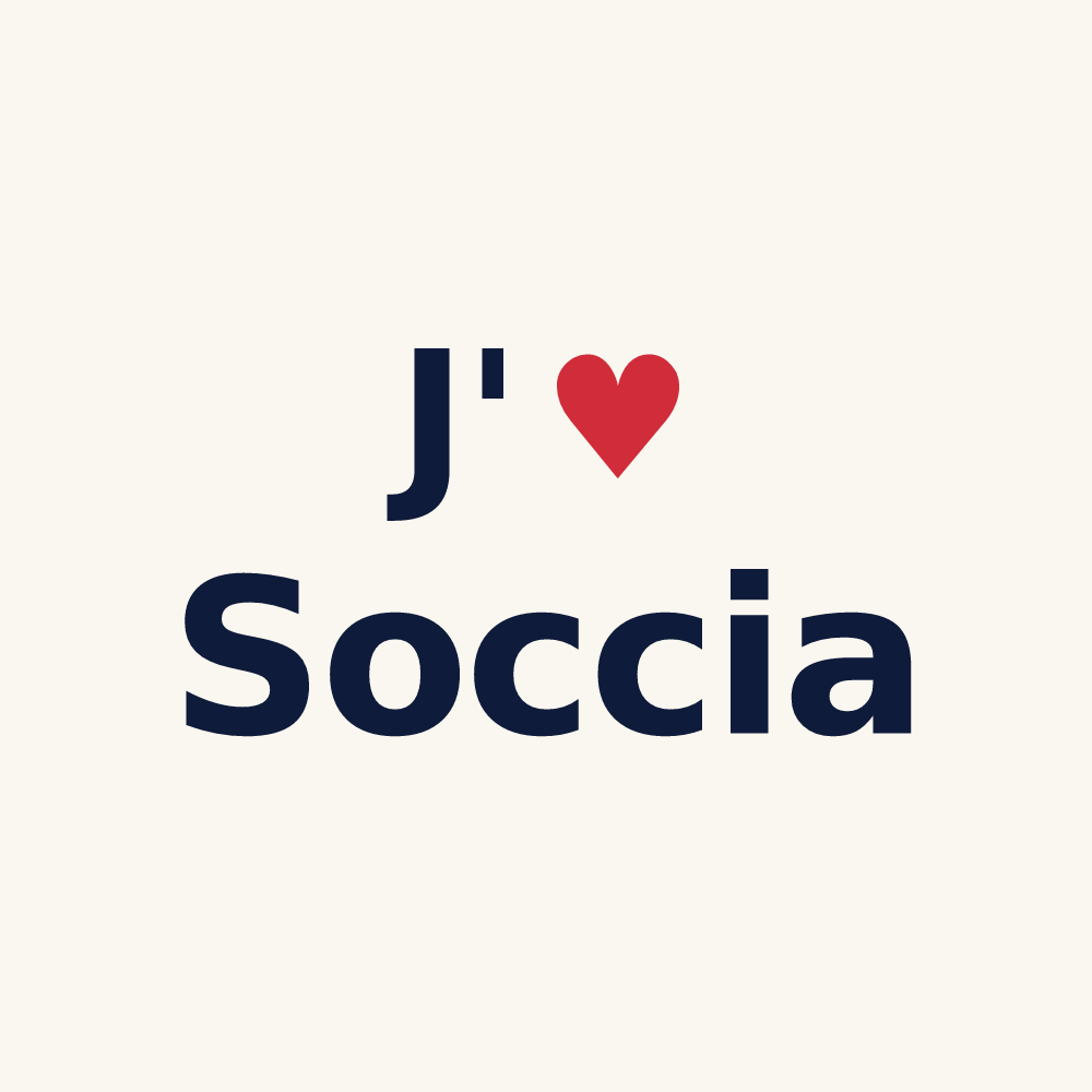 Tasse personnalisée Soccia — design J'aime Soccia