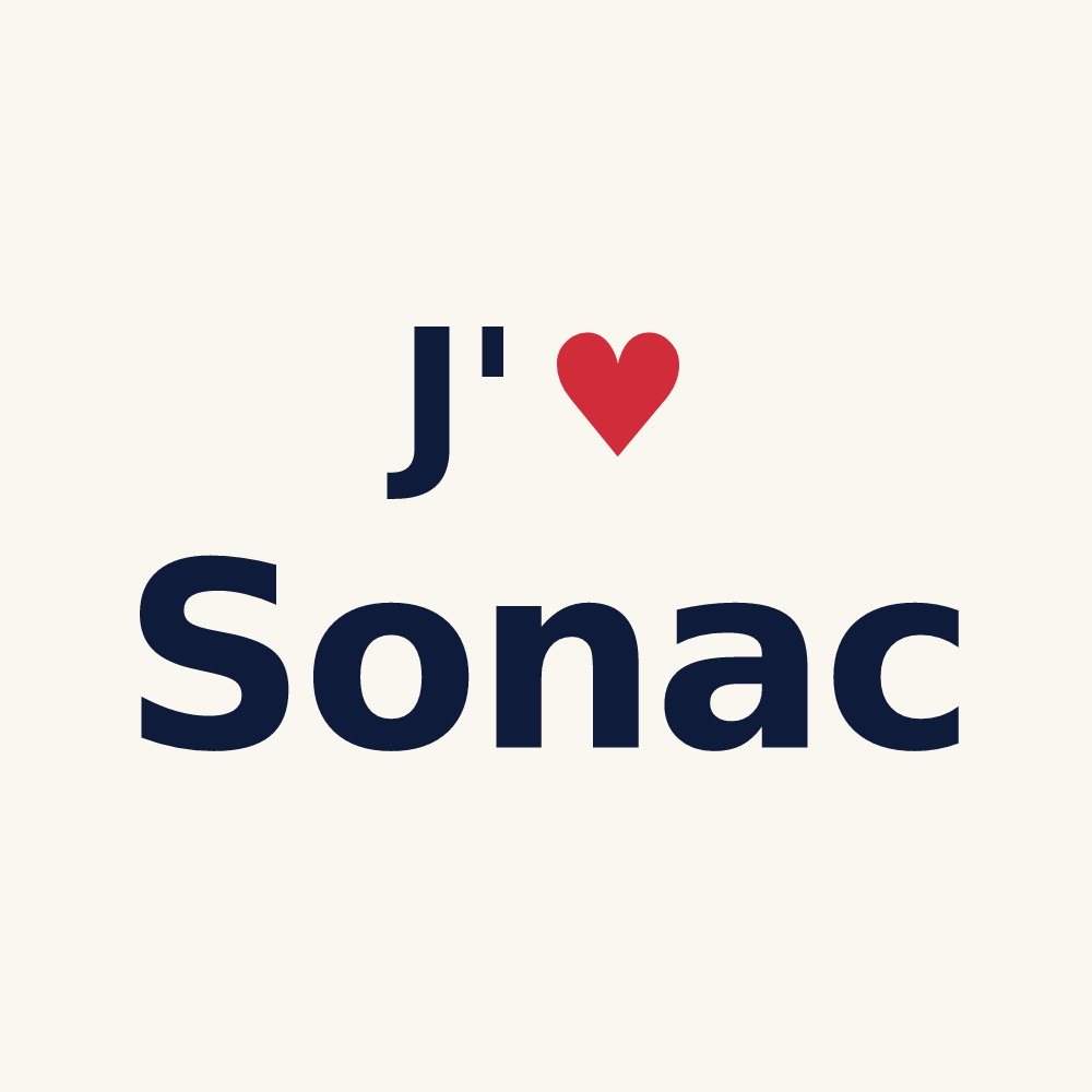 Tasse personnalisée Sonac — design J'aime Sonac