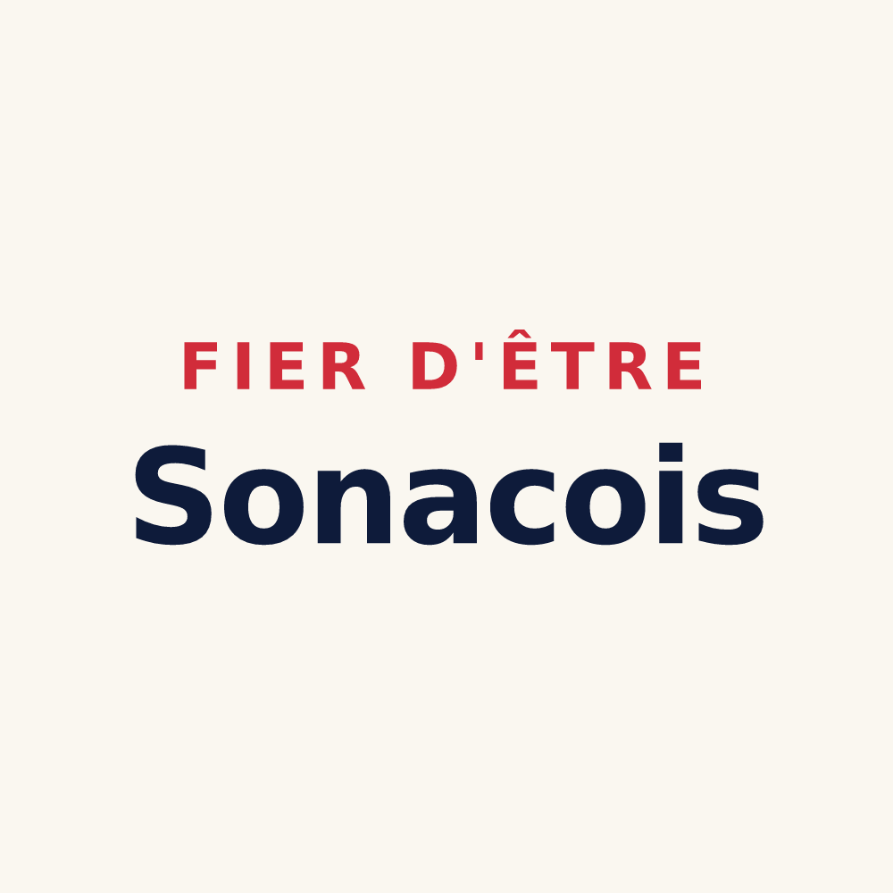 Tasse « Fier d'être Sonacois » — design pour Sonac