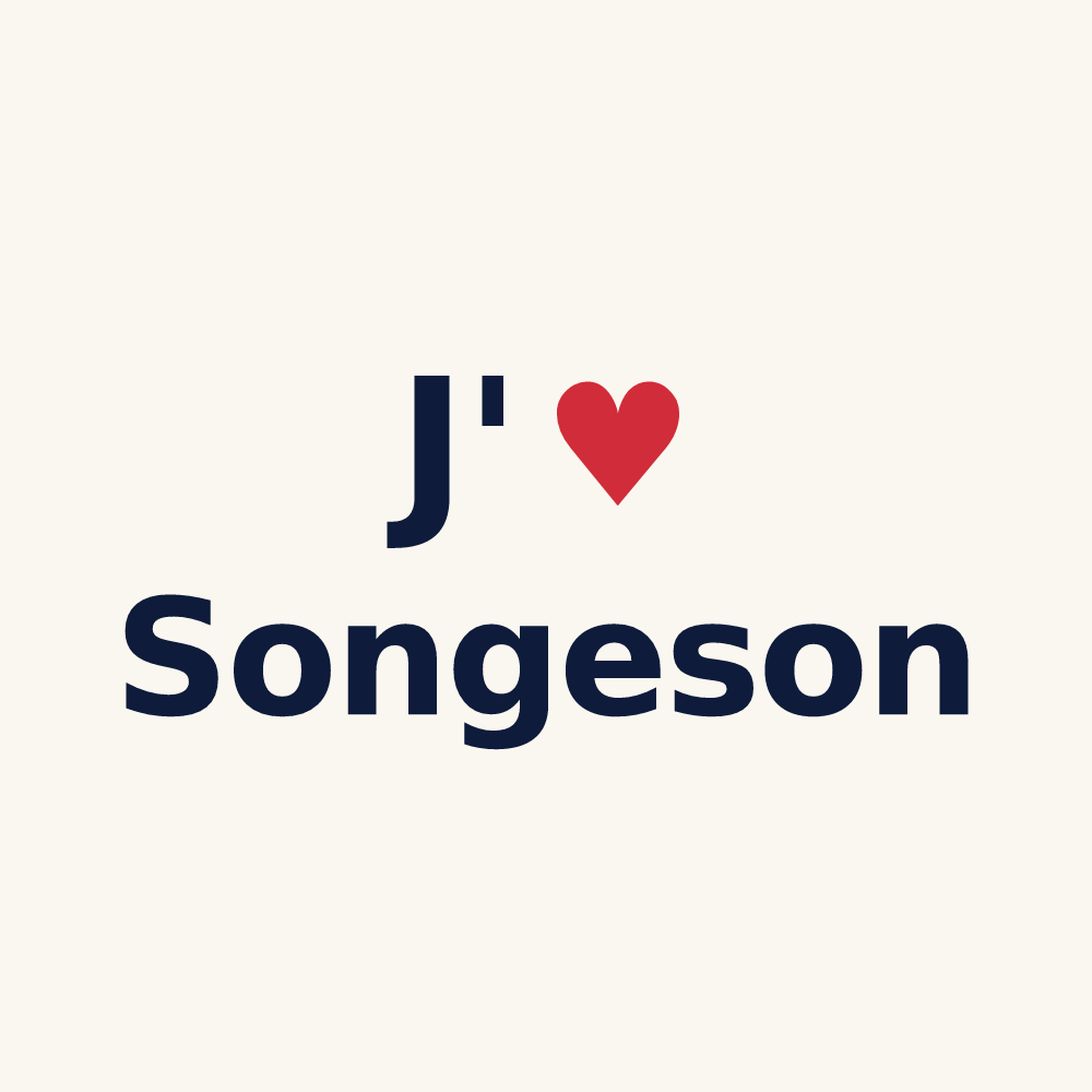 Tasse personnalisée Songeson — design J'aime Songeson