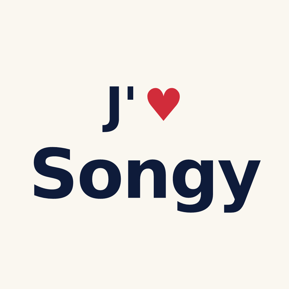 Tasse personnalisée Songy — design J'aime Songy
