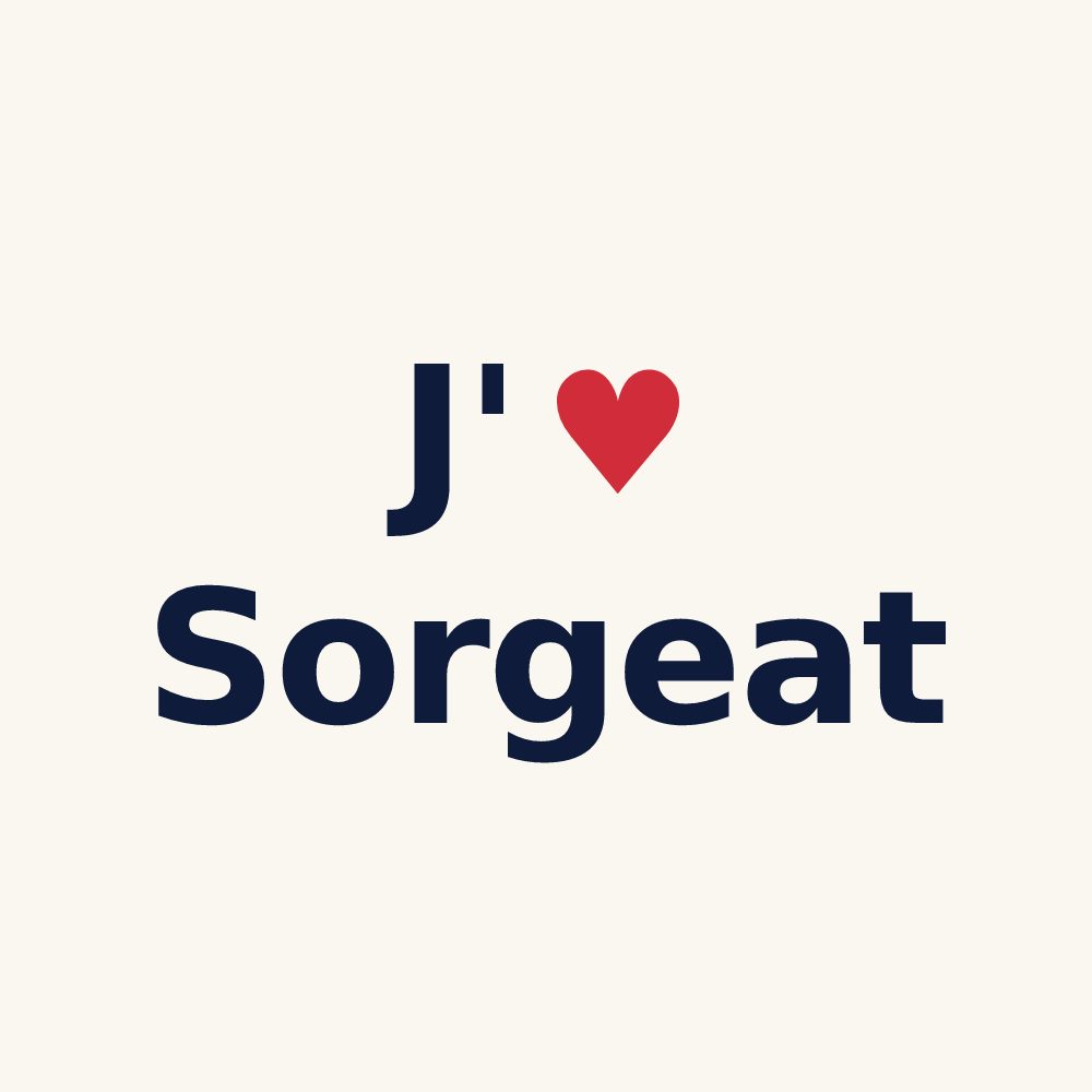 Tasse personnalisée Sorgeat — design J'aime Sorgeat