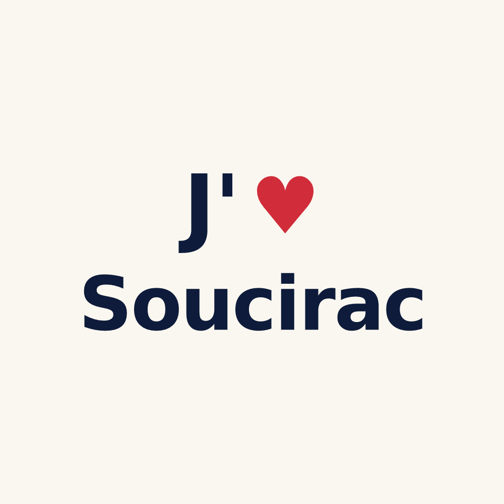 Tasse personnalisée Soucirac — design J'aime Soucirac