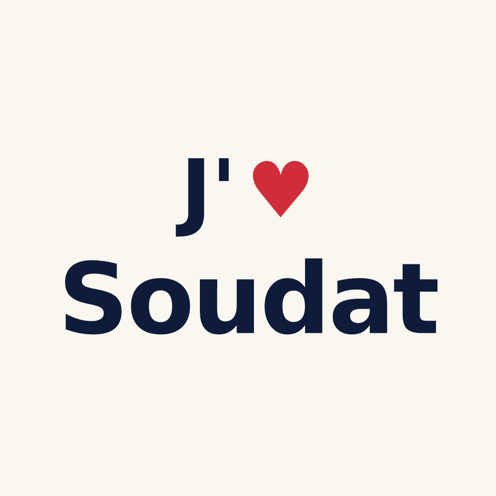 Tasse personnalisée Soudat — design J'aime Soudat