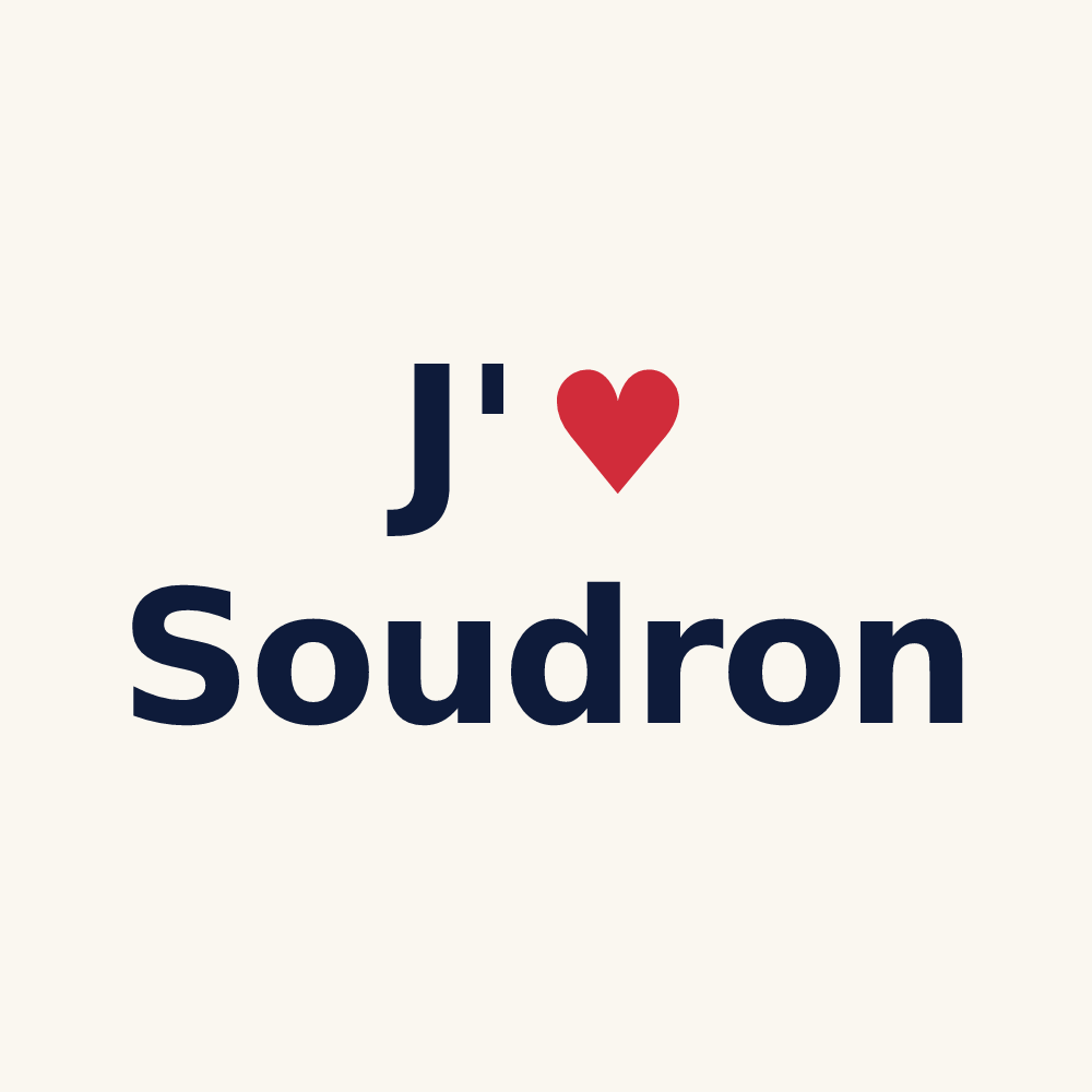 Tasse personnalisée Soudron — design J'aime Soudron