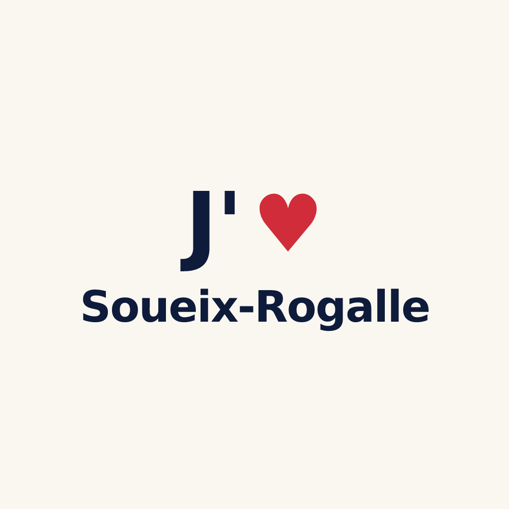 Tasse personnalisée Soueix-Rogalle — design « J'aime Soueix-Rogalle » imprimé sur la tasse