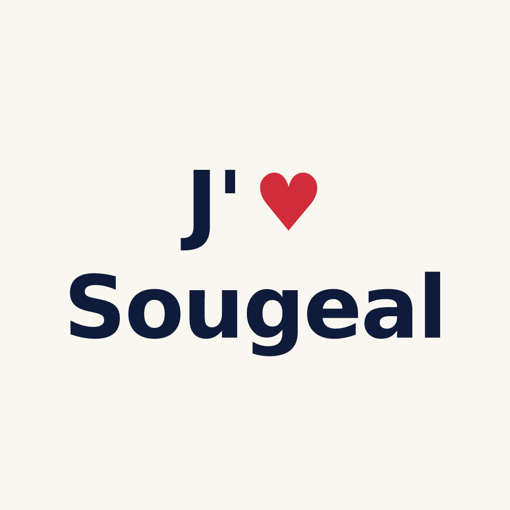 Tasse personnalisée Sougeal — design J'aime Sougeal