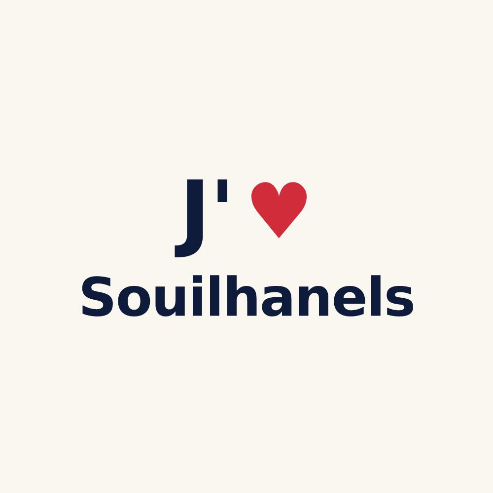 Tasse personnalisée Souilhanels — design J'aime Souilhanels