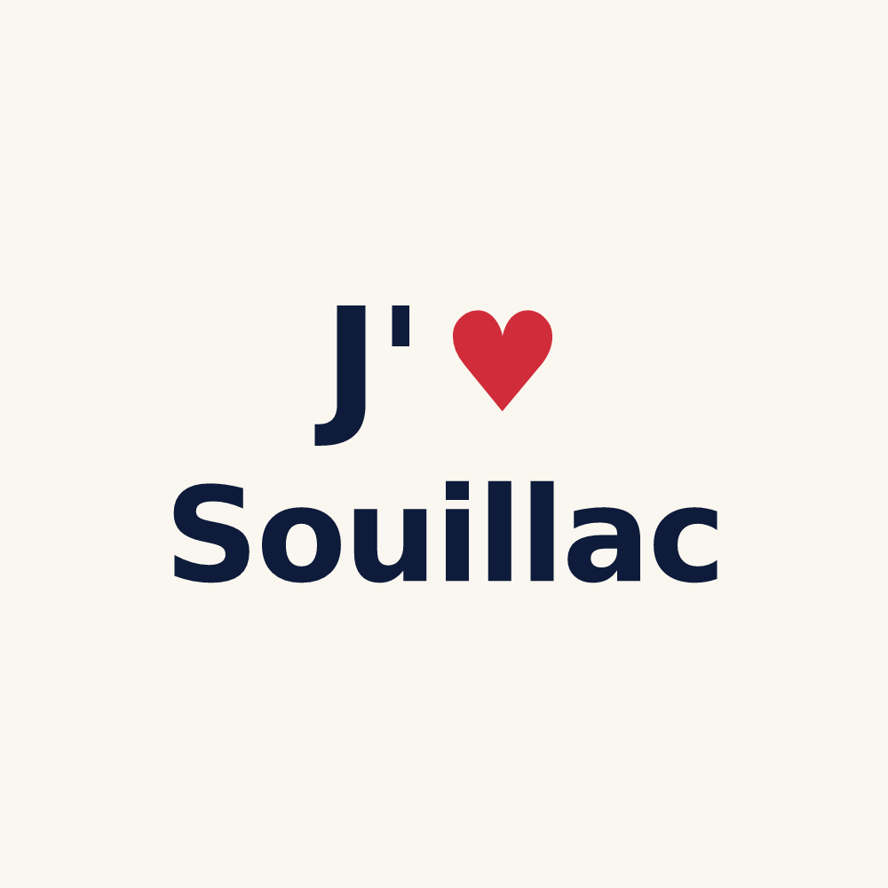 Tasse personnalisée Souillac — design J'aime Souillac