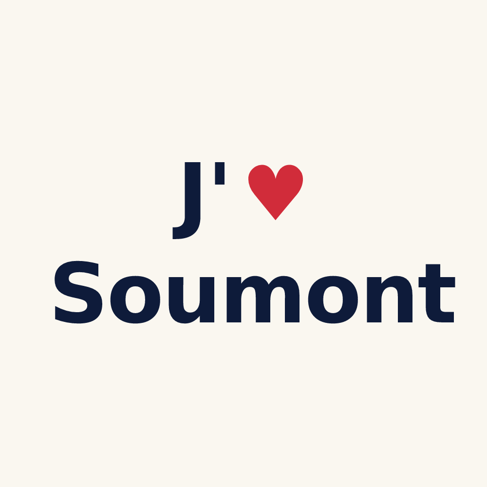 Tasse personnalisée Soumont — design « J'aime Soumont » imprimé sur la tasse