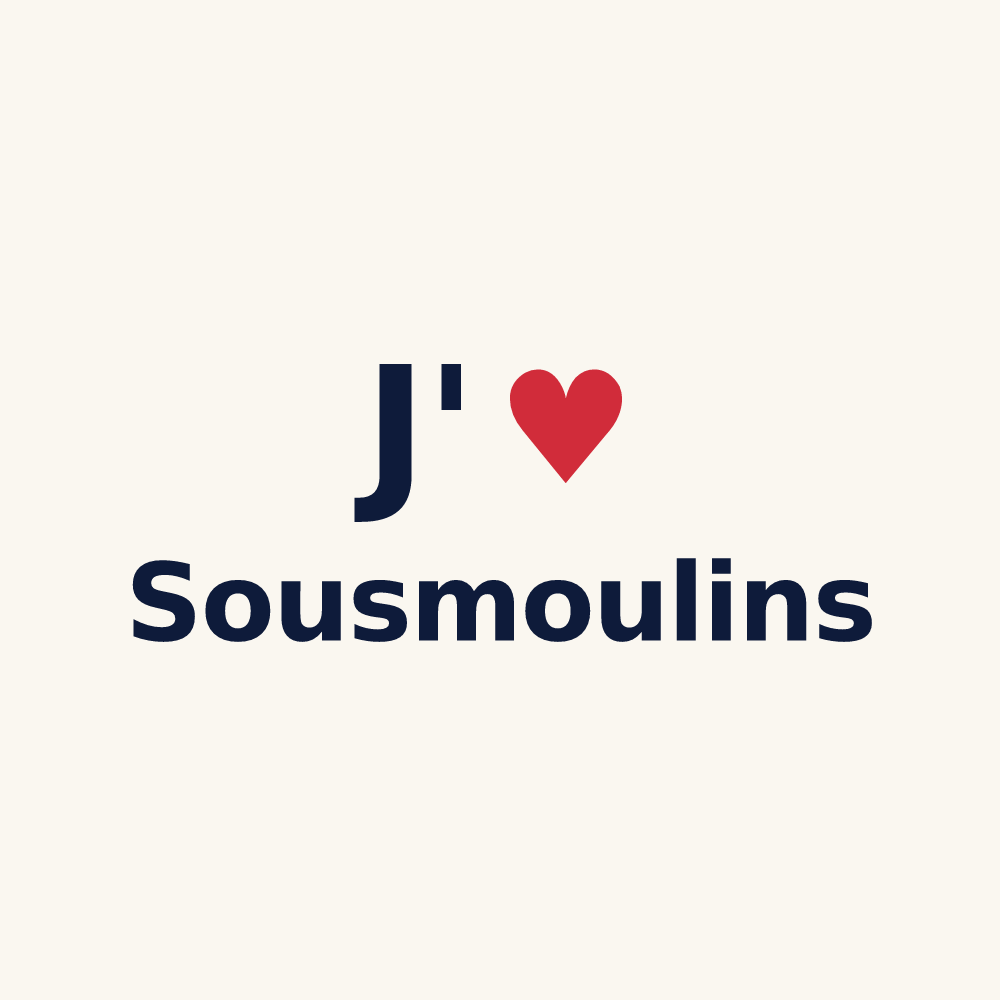 Tasse personnalisée Sousmoulins — design J'aime Sousmoulins
