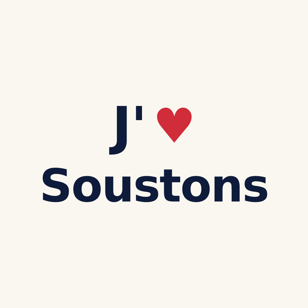 Tasse personnalisée Soustons — design J'aime Soustons