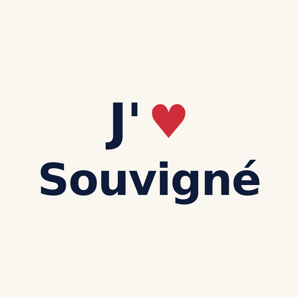Tasse personnalisée Souvigné — design « J'aime Souvigné » imprimé sur la tasse