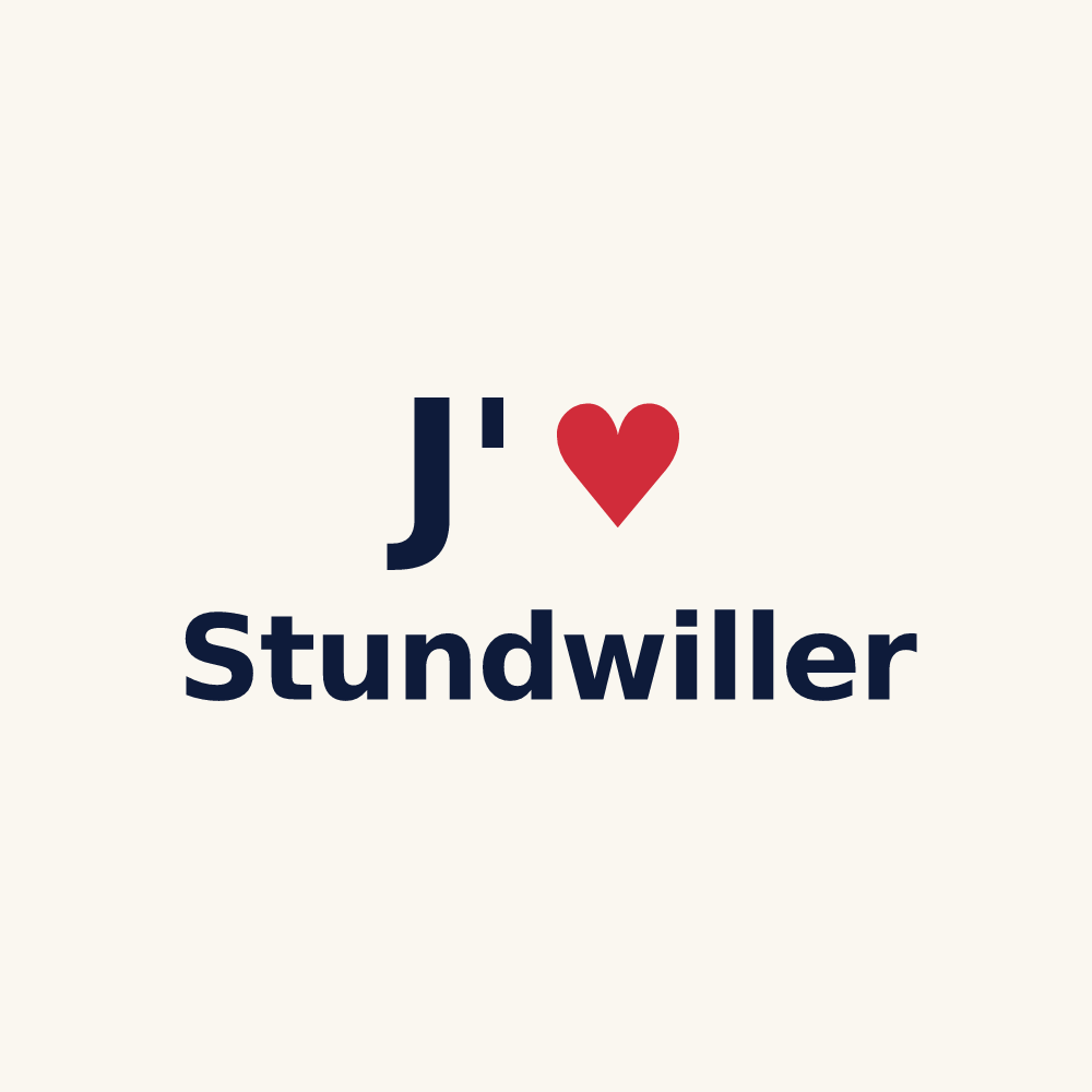 Tasse personnalisée Stundwiller — design J'aime Stundwiller