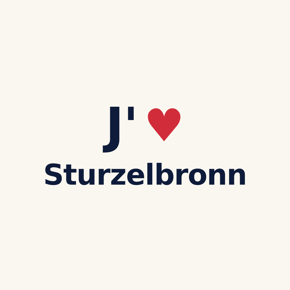 Tasse personnalisée Sturzelbronn — design J'aime Sturzelbronn