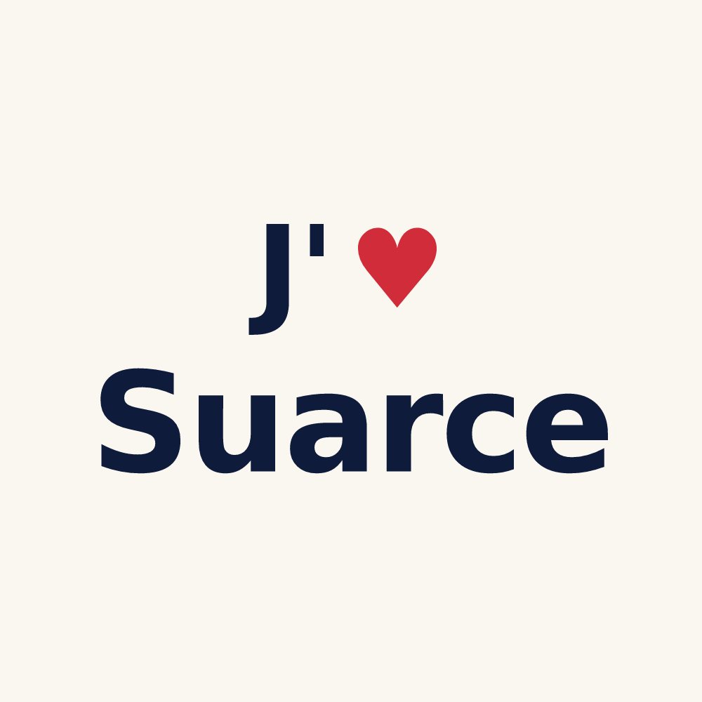 Tasse personnalisée Suarce — design J'aime Suarce