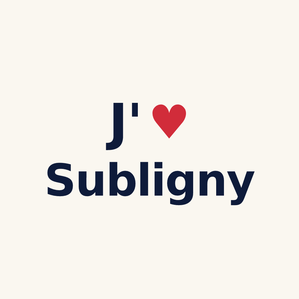 Tasse personnalisée Subligny — design J'aime Subligny