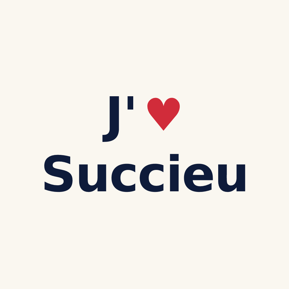 Tasse personnalisée Succieu — design J'aime Succieu