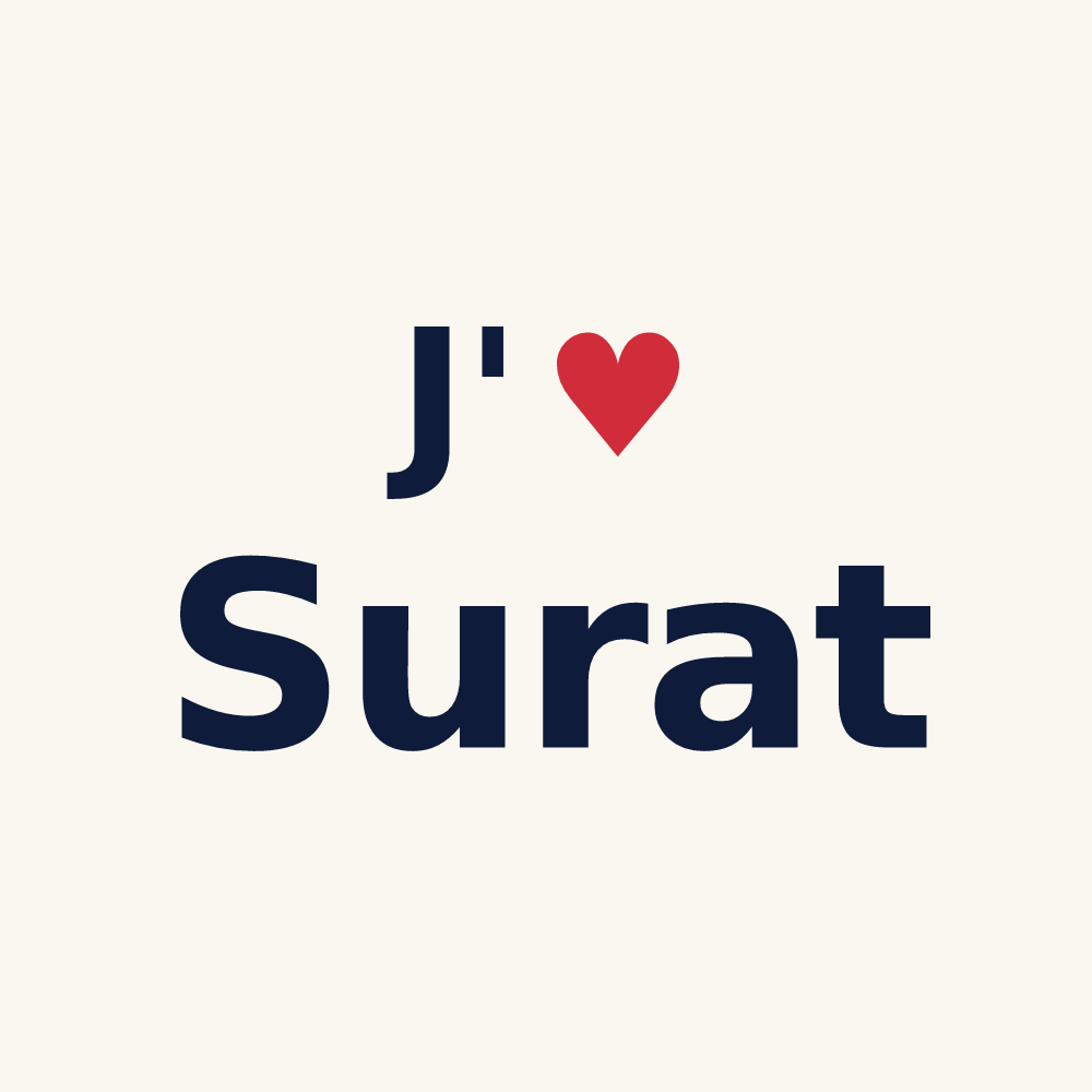 Tasse personnalisée Surat — design J'aime Surat
