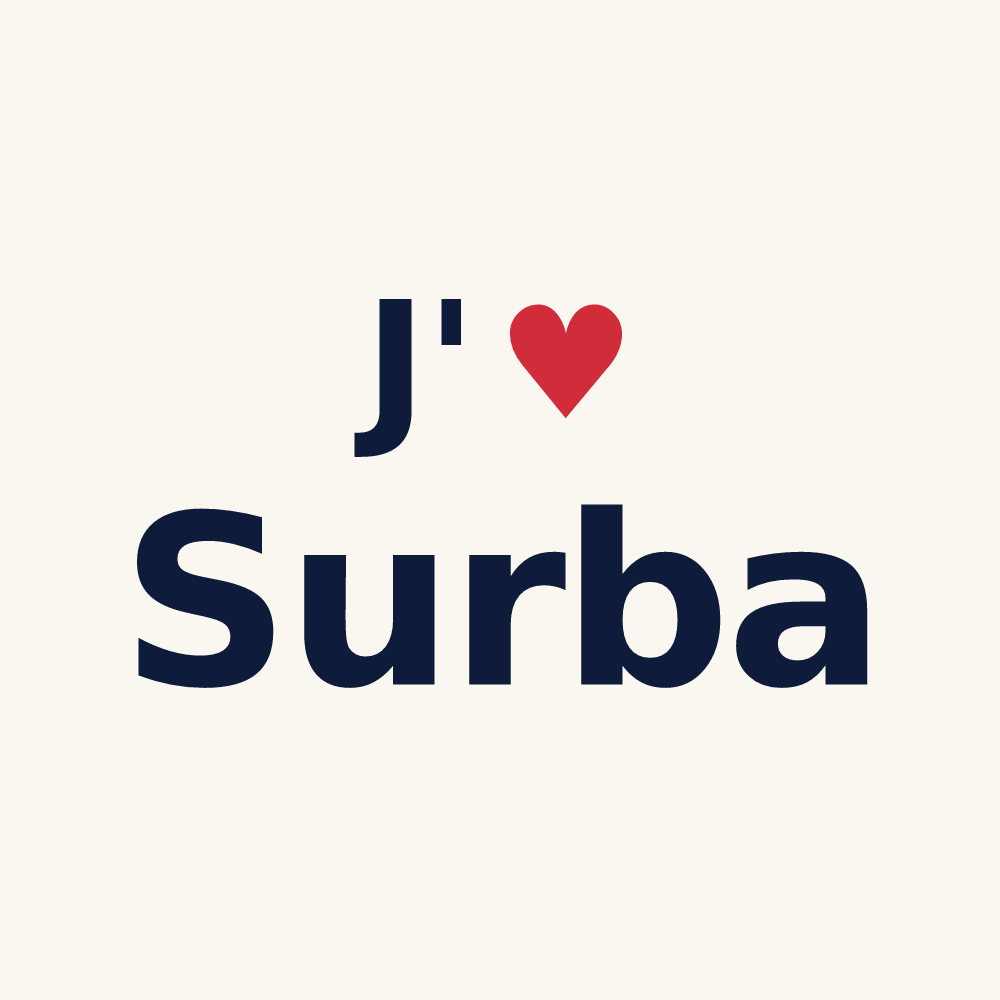 Tasse personnalisée Surba — design J'aime Surba