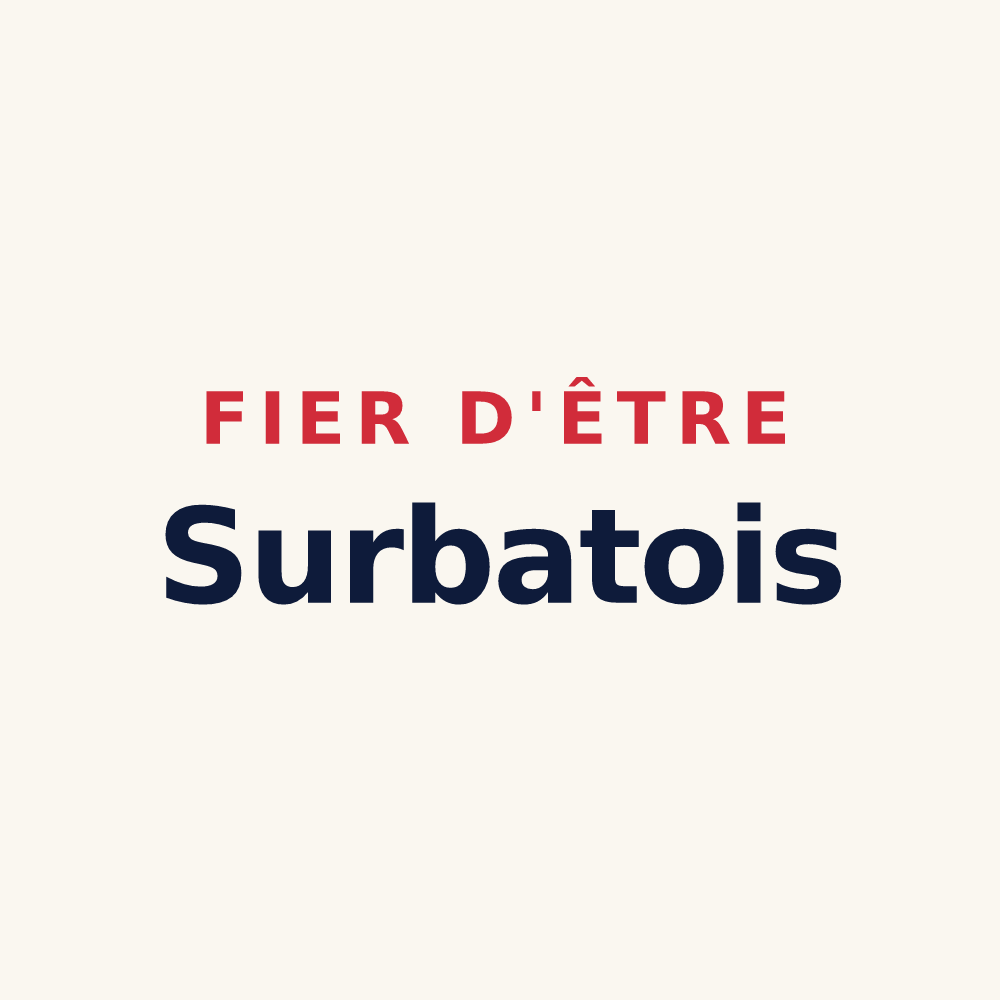 Tasse « Fier d'être Surbatois » — design pour Surba