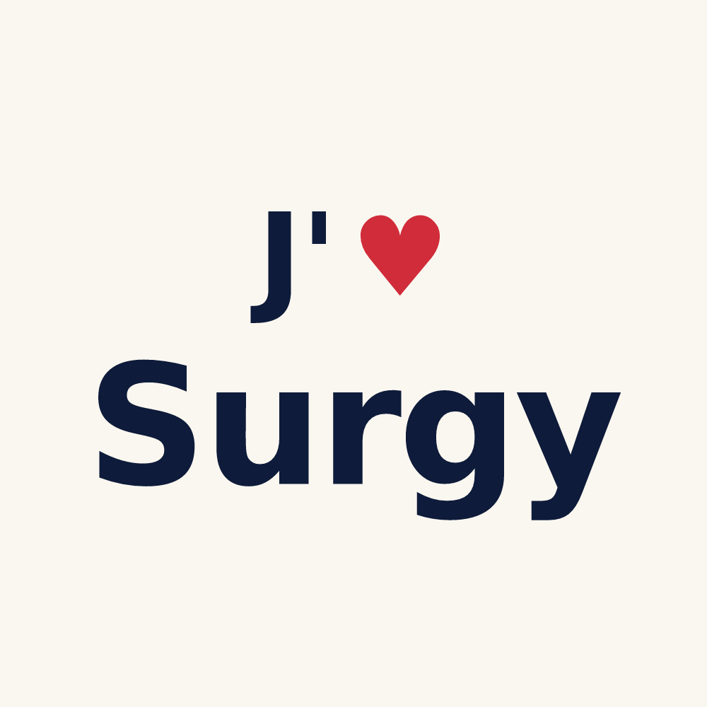 Tasse personnalisée Surgy — design J'aime Surgy