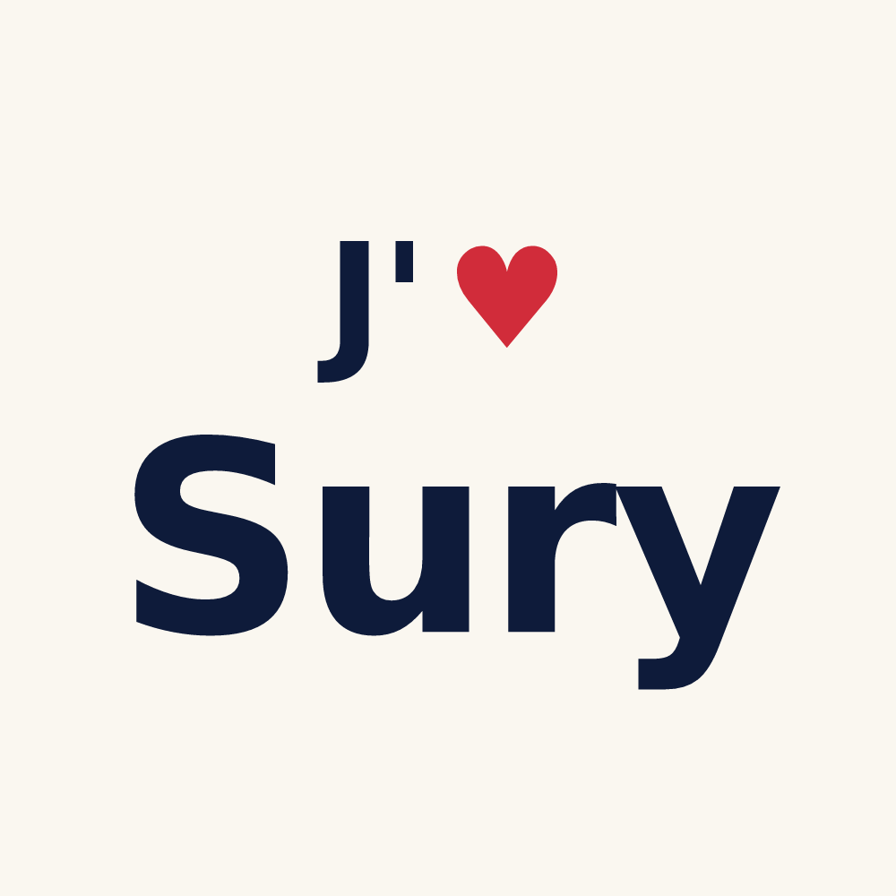 Tasse personnalisée Sury — design J'aime Sury