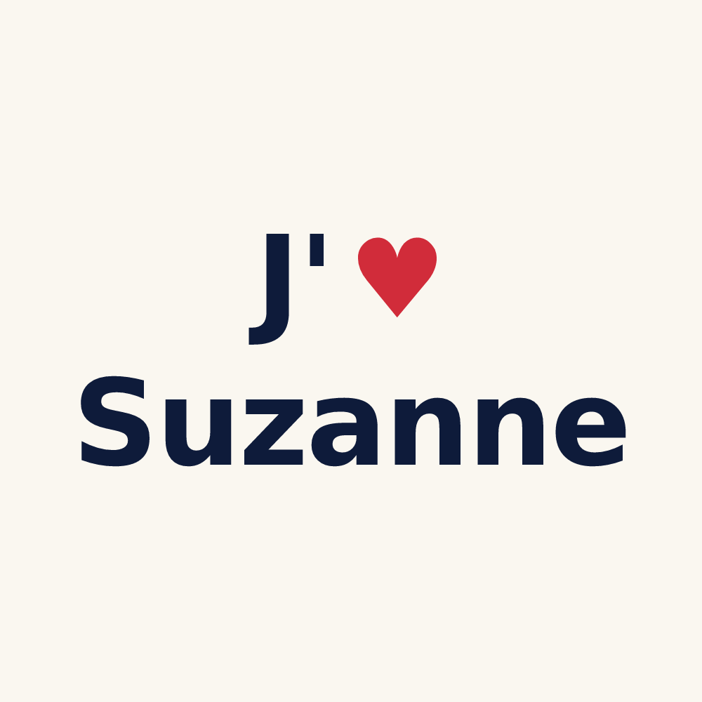 Tasse personnalisée Suzanne — design J'aime Suzanne