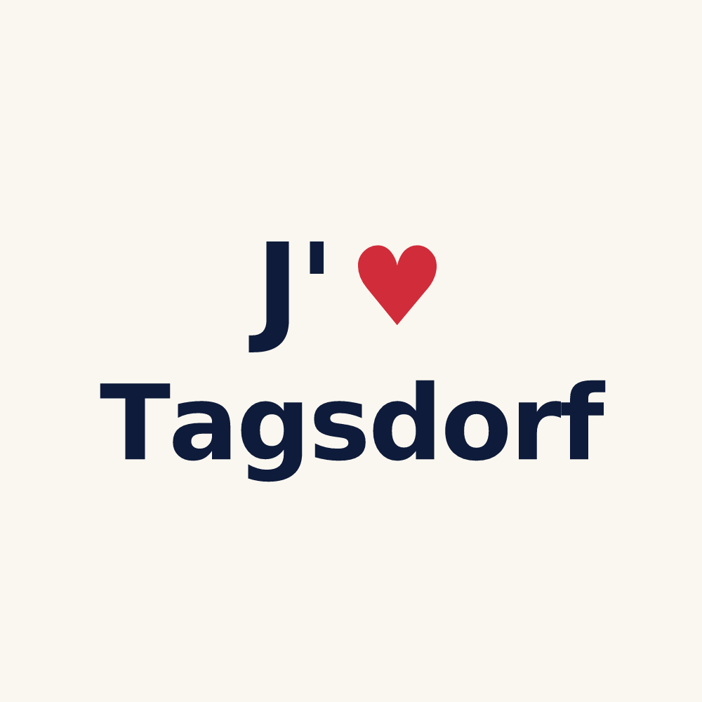 Tasse personnalisée Tagsdorf — design J'aime Tagsdorf