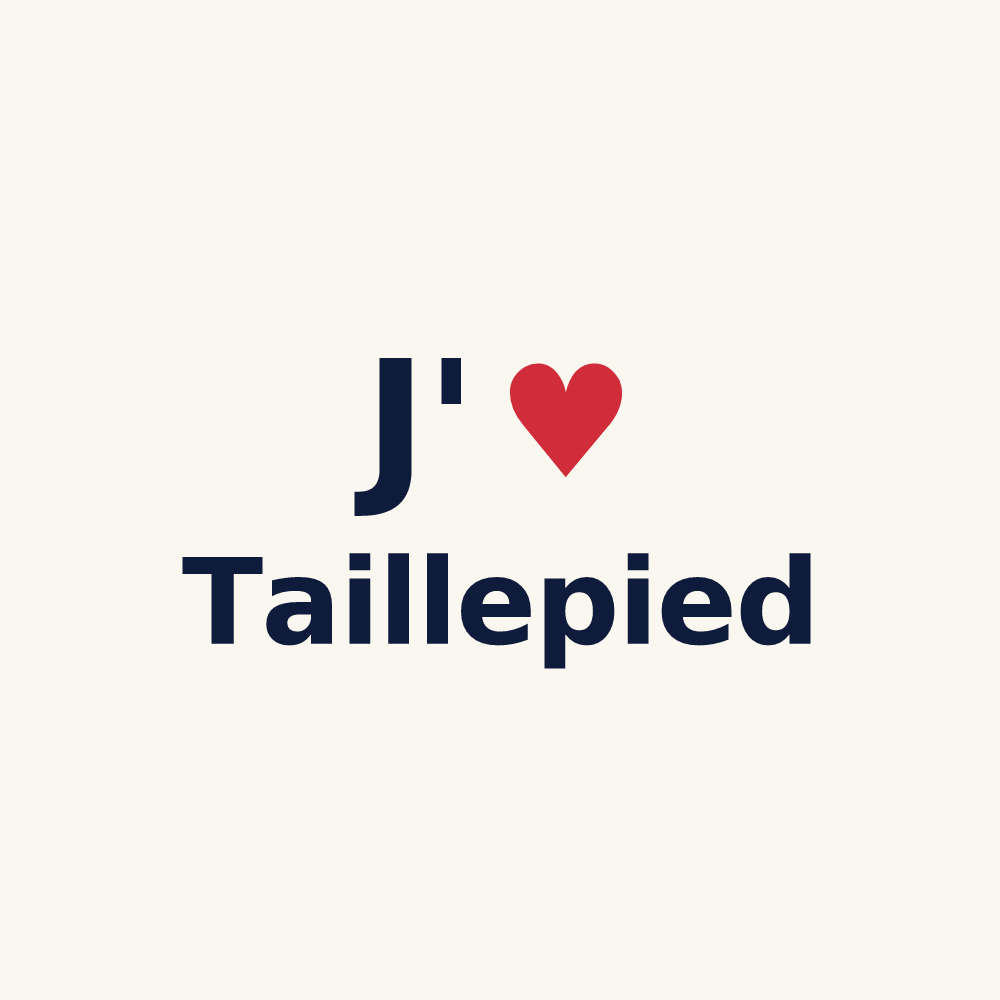 Tasse personnalisée Taillepied — design J'aime Taillepied