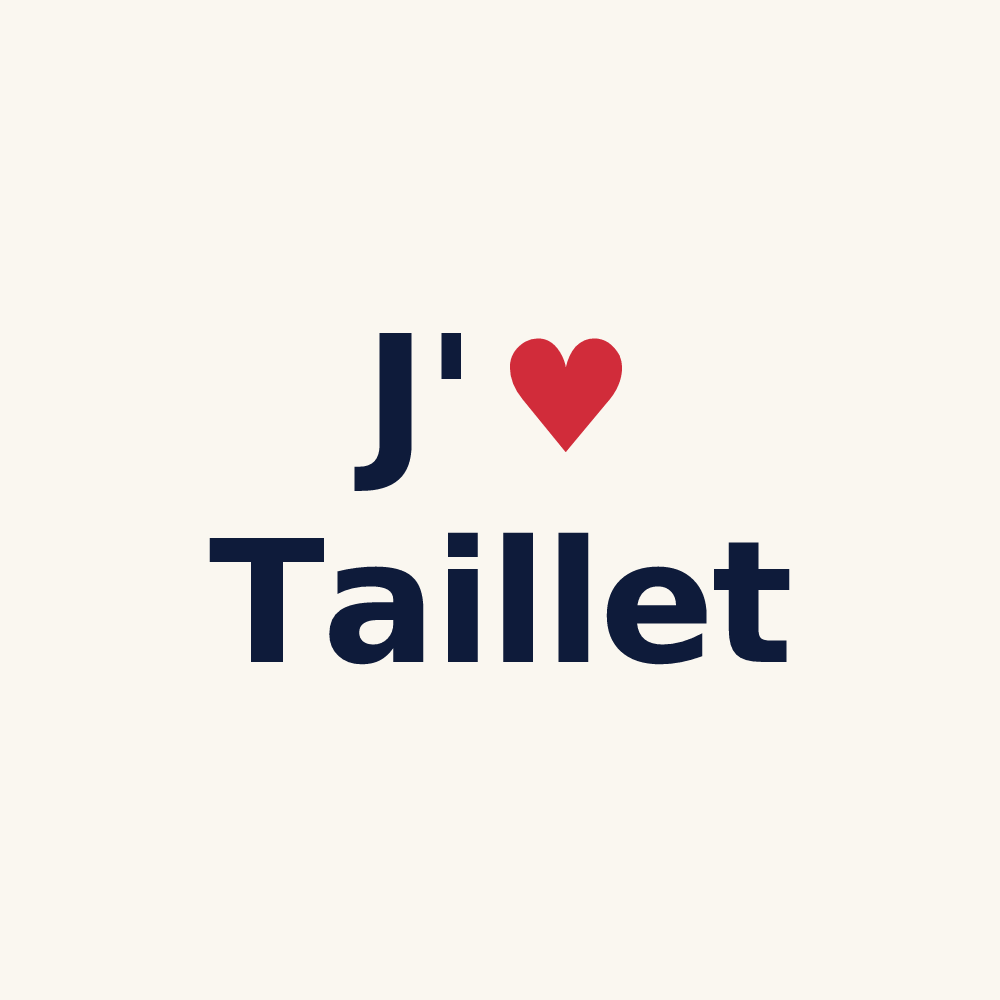 Tasse personnalisée Taillet — design J'aime Taillet