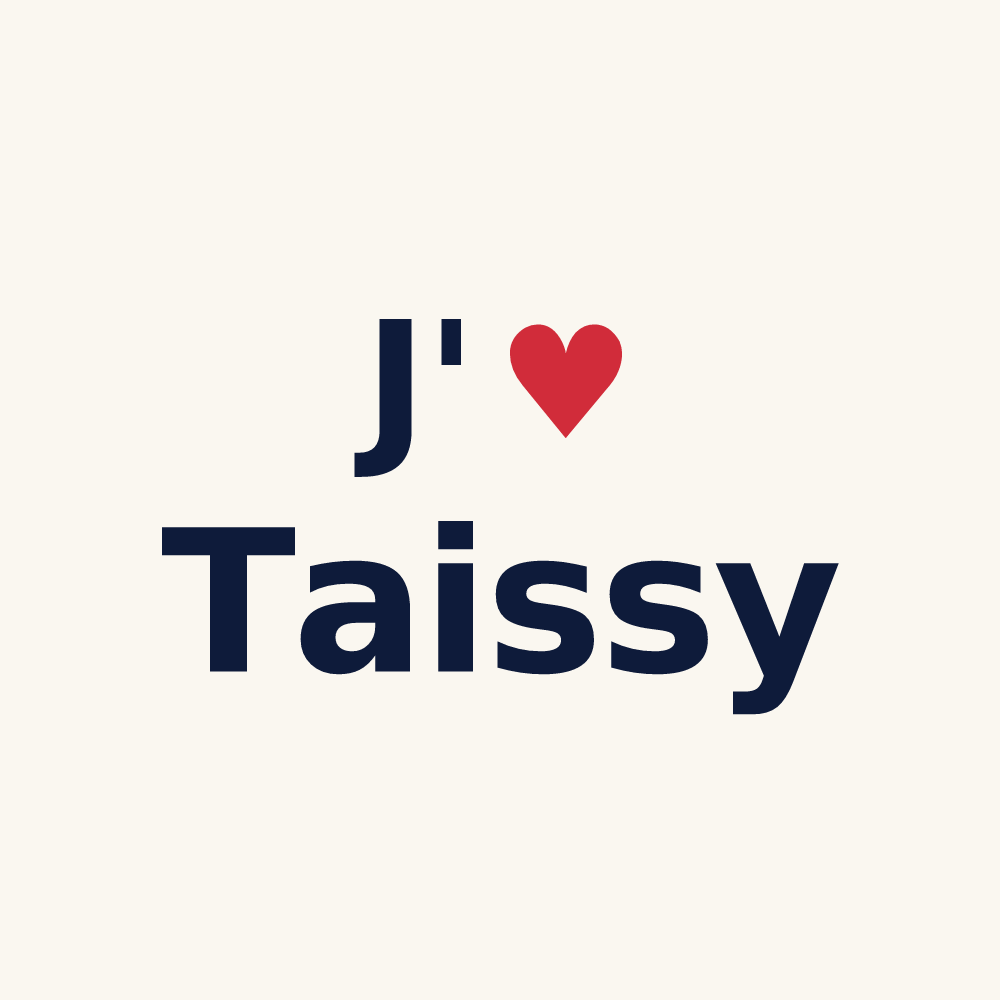 Tasse personnalisée Taissy — design J'aime Taissy