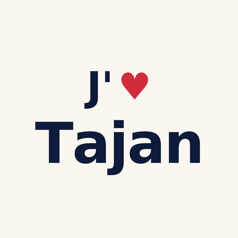 Tasse personnalisée Tajan — design J'aime Tajan