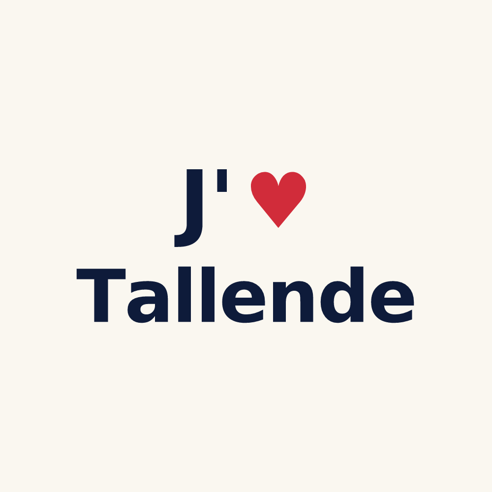 Tasse personnalisée Tallende — design « J'aime Tallende » imprimé sur la tasse