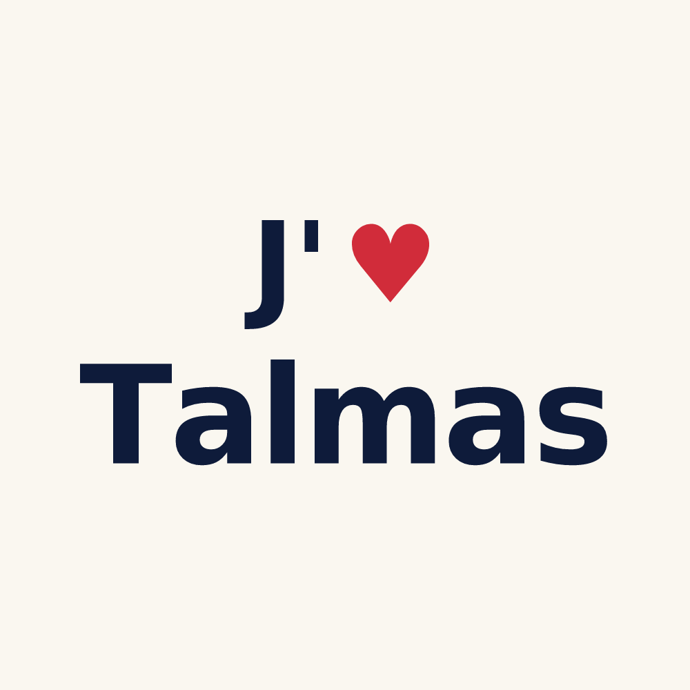 Tasse personnalisée Talmas — design « J'aime Talmas » imprimé sur la tasse