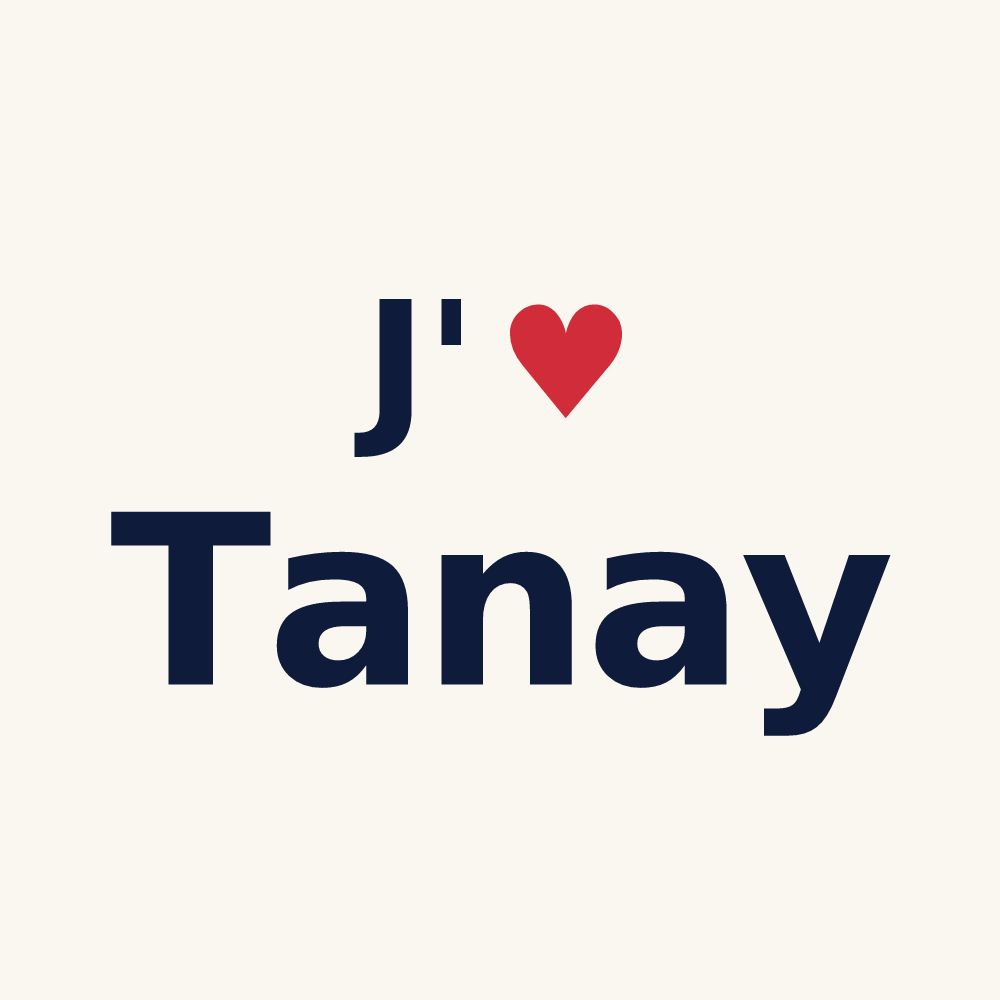 Tasse personnalisée Tanay — design « J'aime Tanay » imprimé sur la tasse