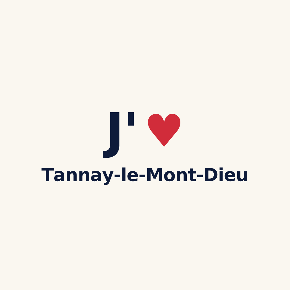 Tasse personnalisée Tannay-le-Mont-Dieu — design J'aime Tannay-le-Mont-Dieu