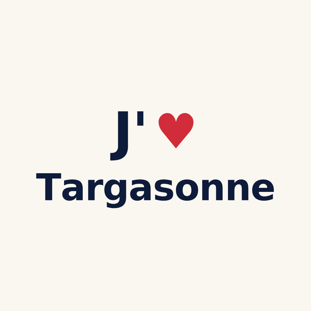 Tasse personnalisée Targasonne — design J'aime Targasonne