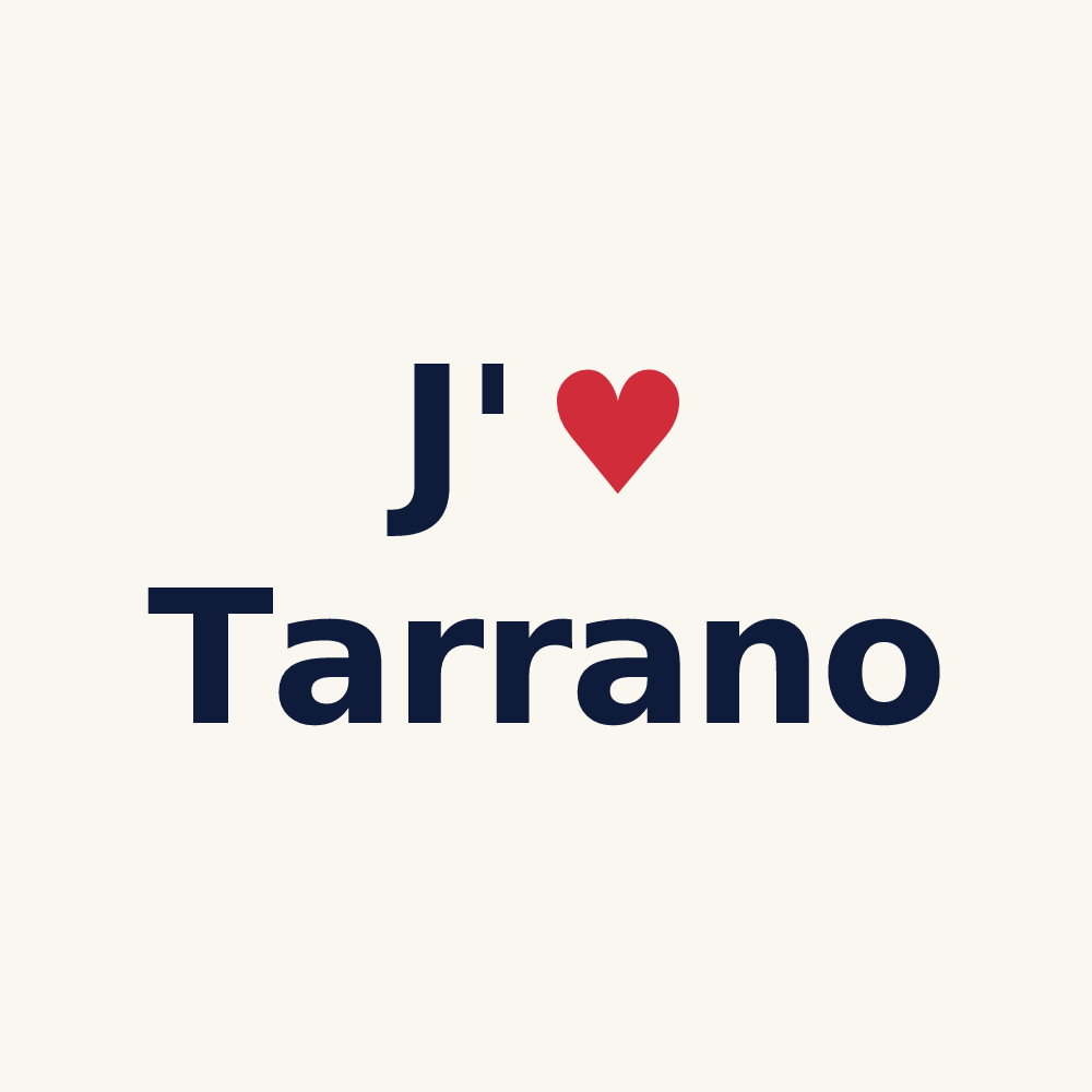 Tasse personnalisée Tarrano — design « J'aime Tarrano » imprimé sur la tasse